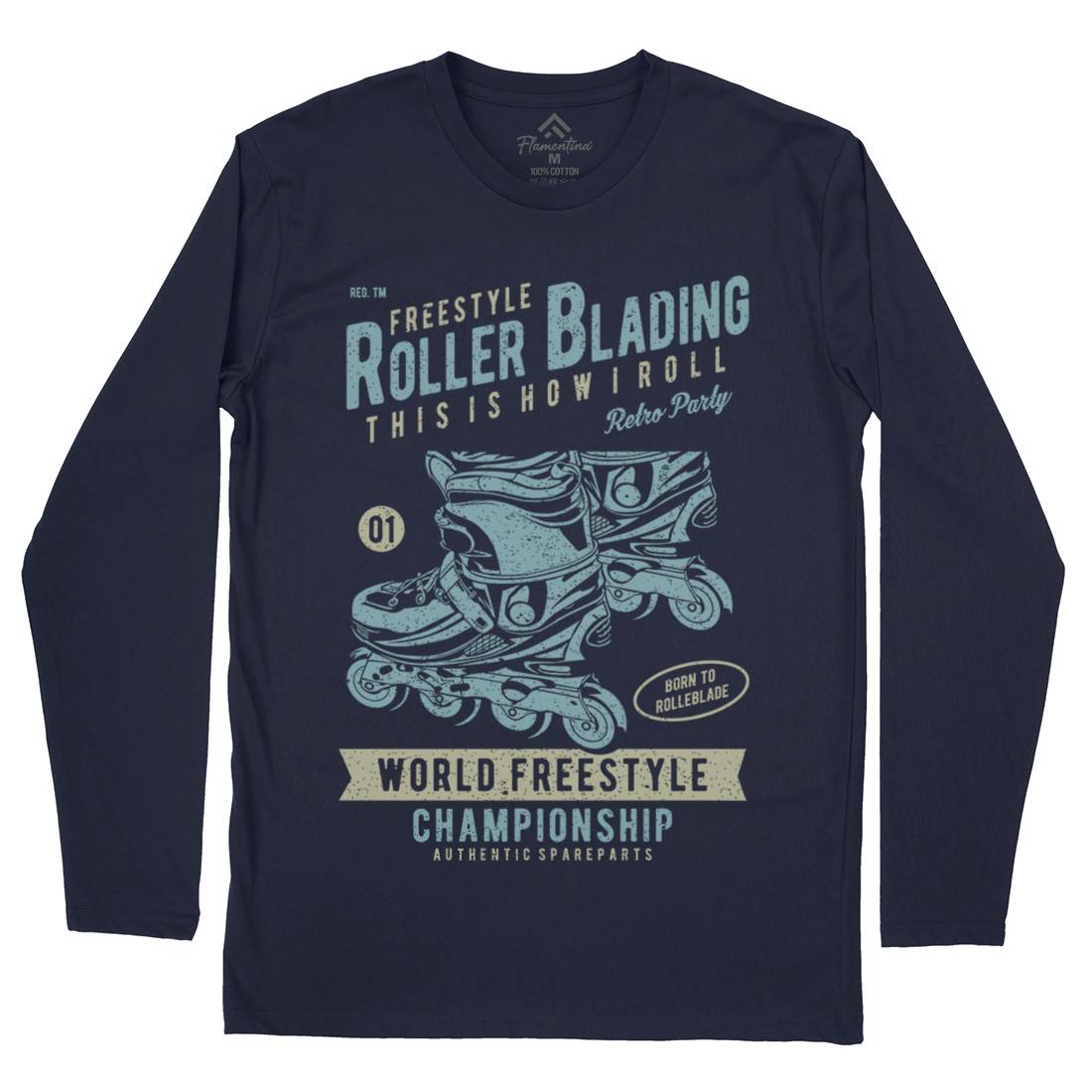 Roller Blading Mens Long Sleeve T-Shirt Skate A749