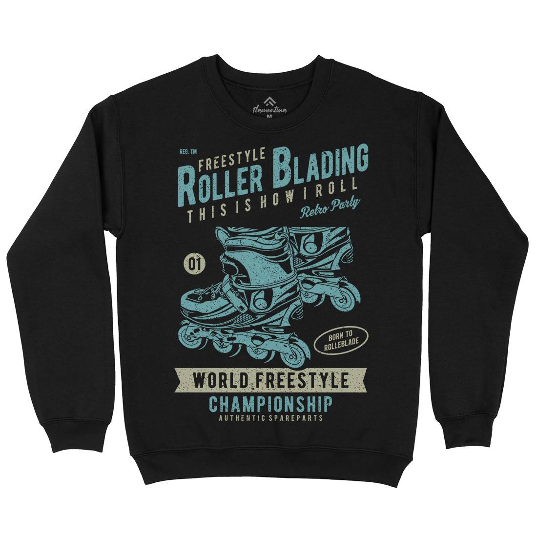 Roller Blading Mens Crew Neck Sweatshirt Skate A749