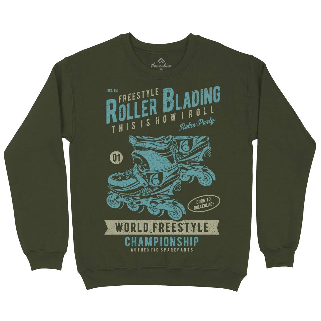 Roller Blading Mens Crew Neck Sweatshirt Skate A749