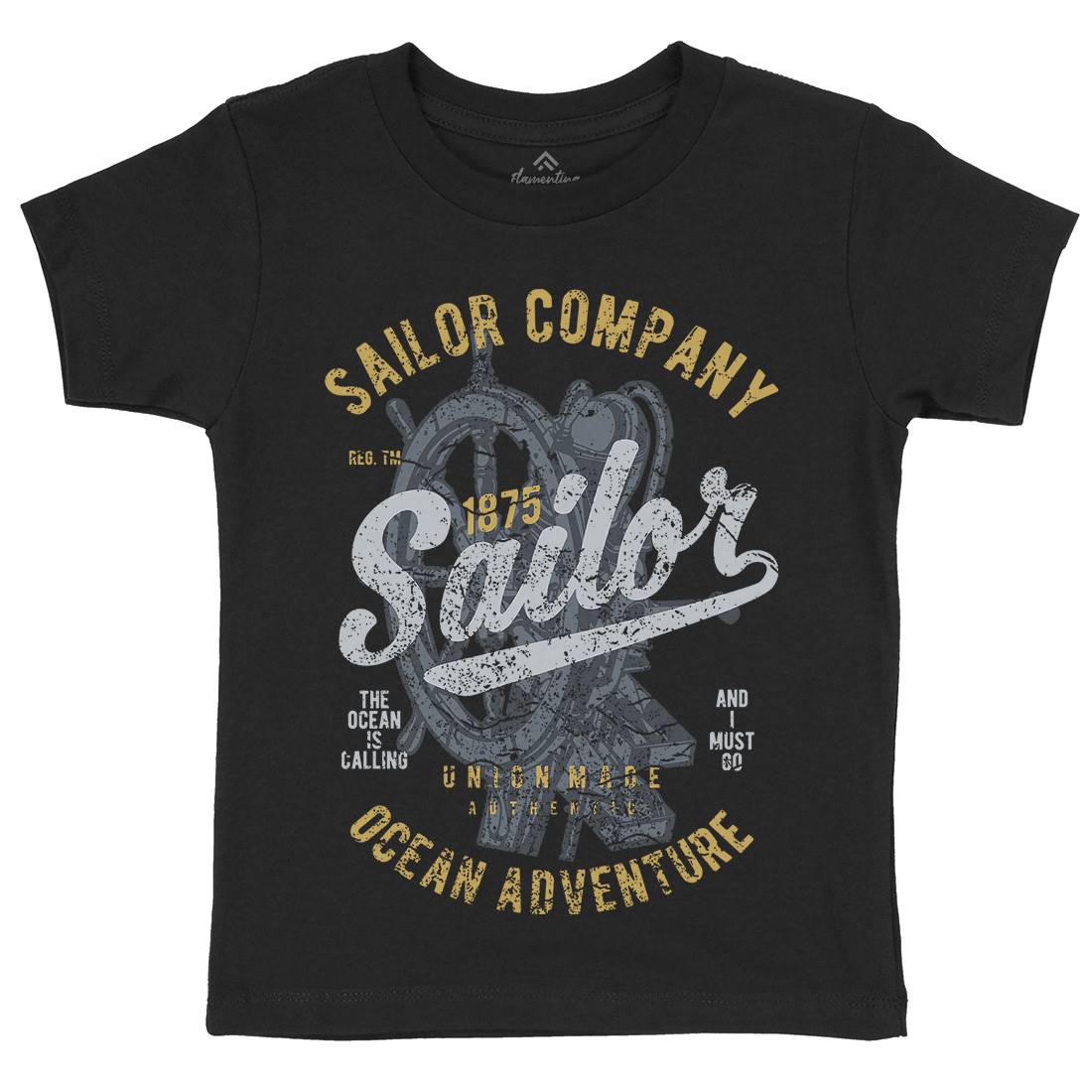 Sailor Kids Crew Neck T-Shirt Navy A750