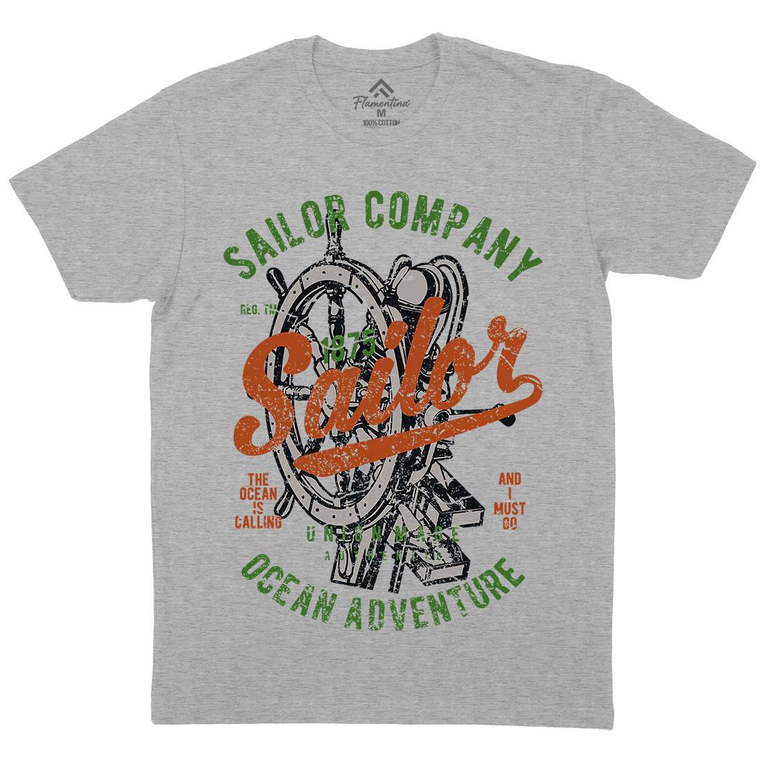 Sailor Mens Organic Crew Neck T-Shirt Navy A750