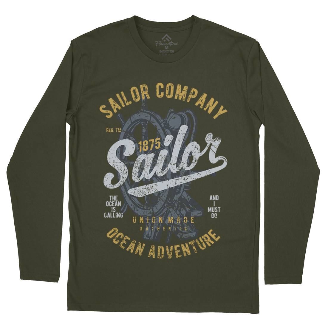 Sailor Mens Long Sleeve T-Shirt Navy A750