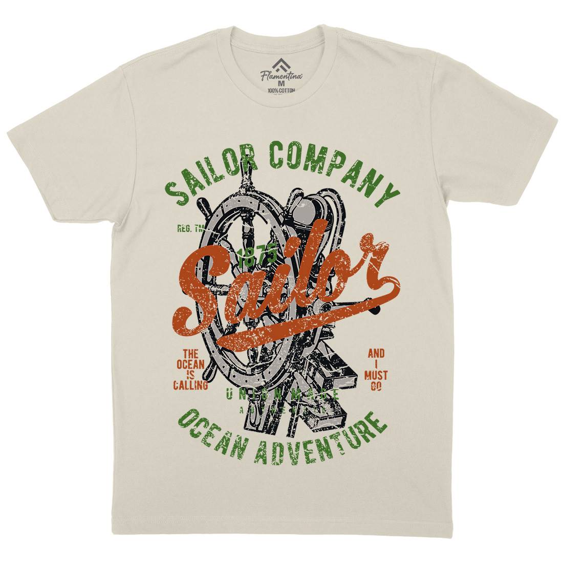 Sailor Mens Organic Crew Neck T-Shirt Navy A750