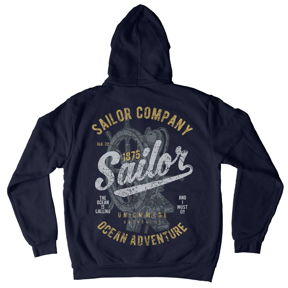Sailor Mens Hoodie With Pocket Navy A750