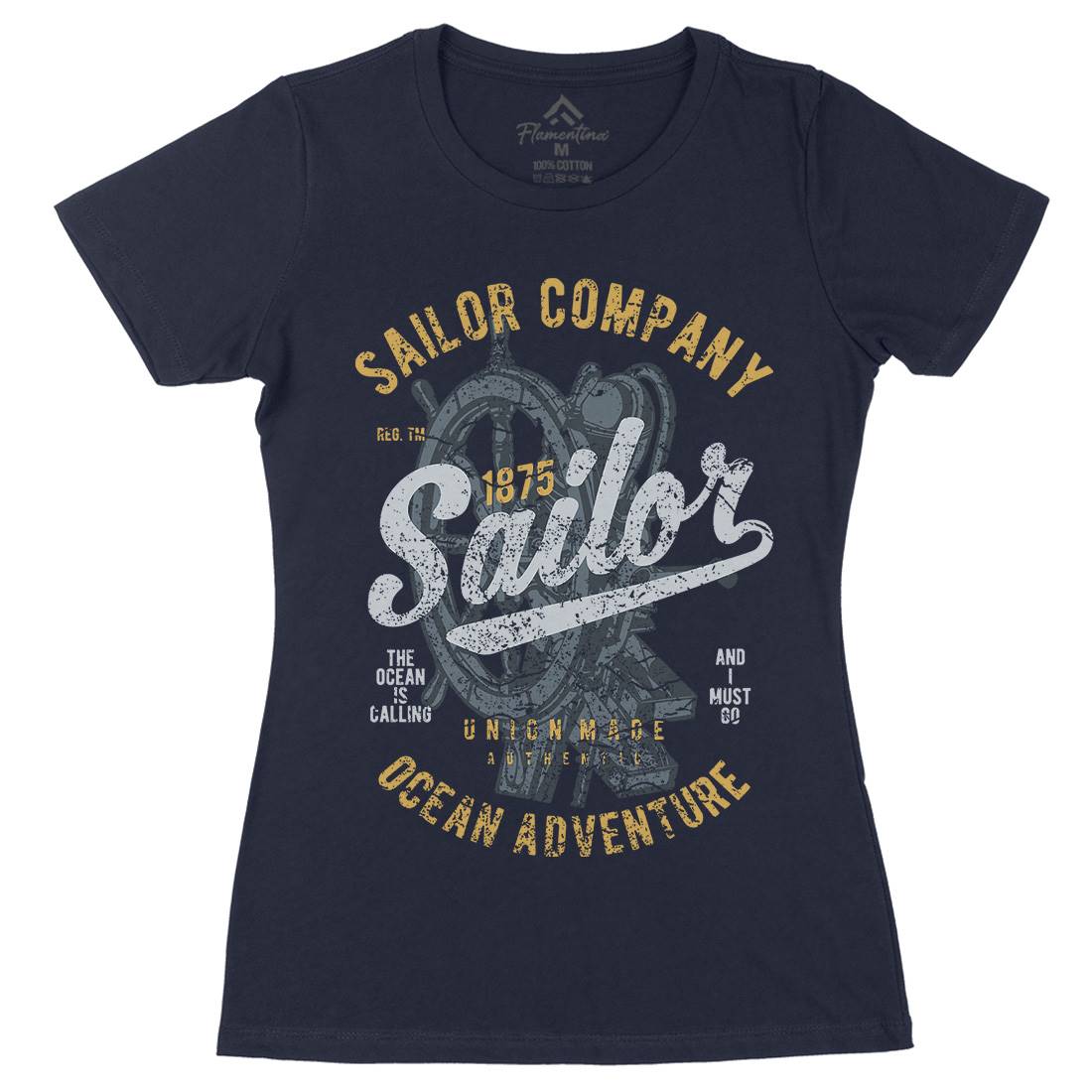 Sailor Womens Organic Crew Neck T-Shirt Navy A750