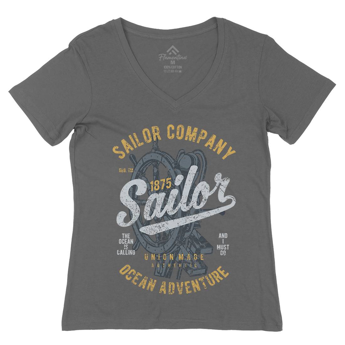 Sailor Womens Organic V-Neck T-Shirt Navy A750