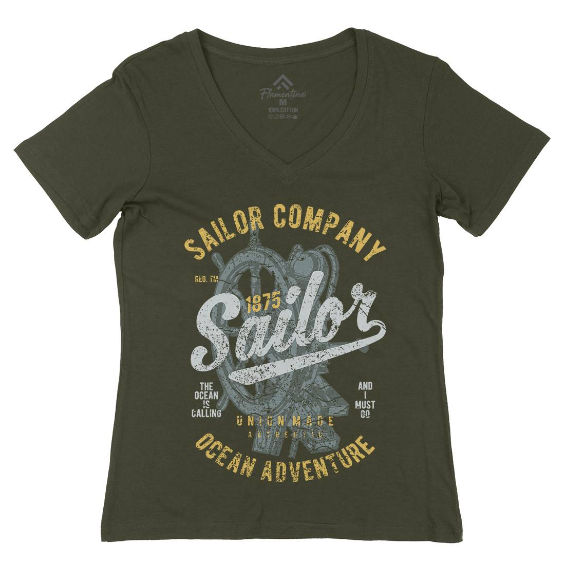 Sailor Womens Organic V-Neck T-Shirt Navy A750