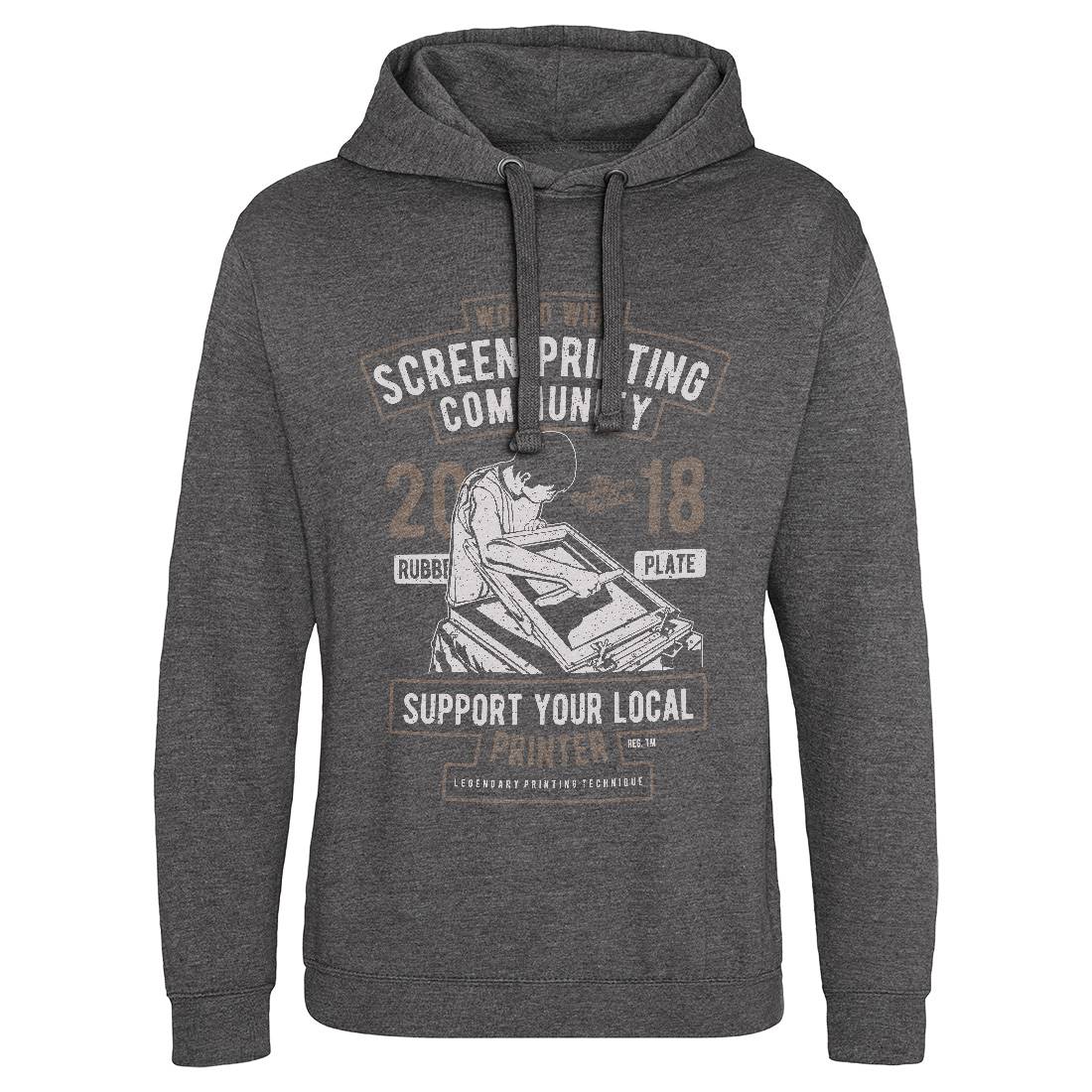 Screen Printing Community Mens Hoodie Without Pocket Work A751
