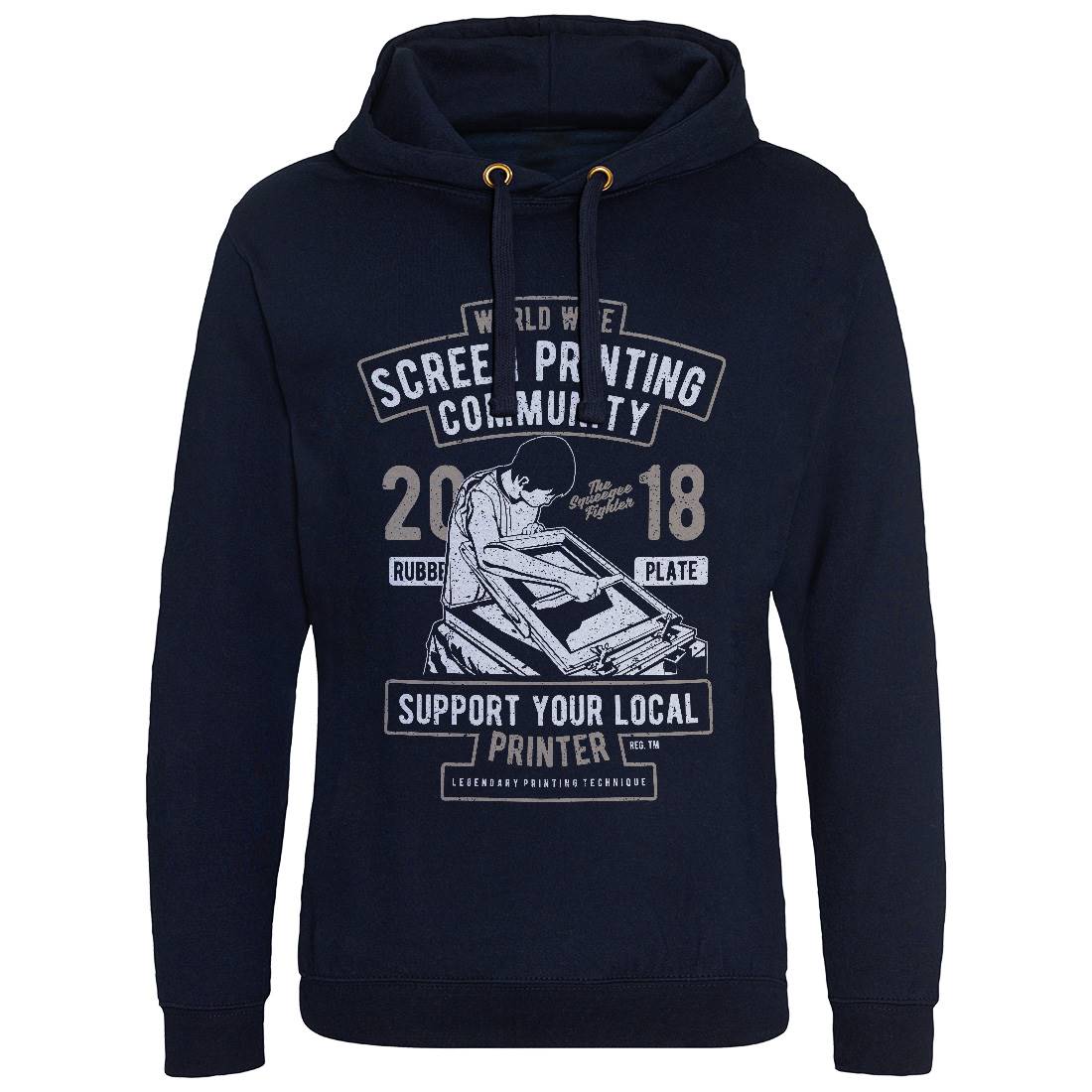 Screen Printing Community Mens Hoodie Without Pocket Work A751