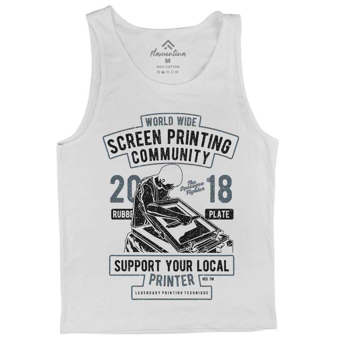 Screen Printing Community Mens Tank Top Vest Work A751