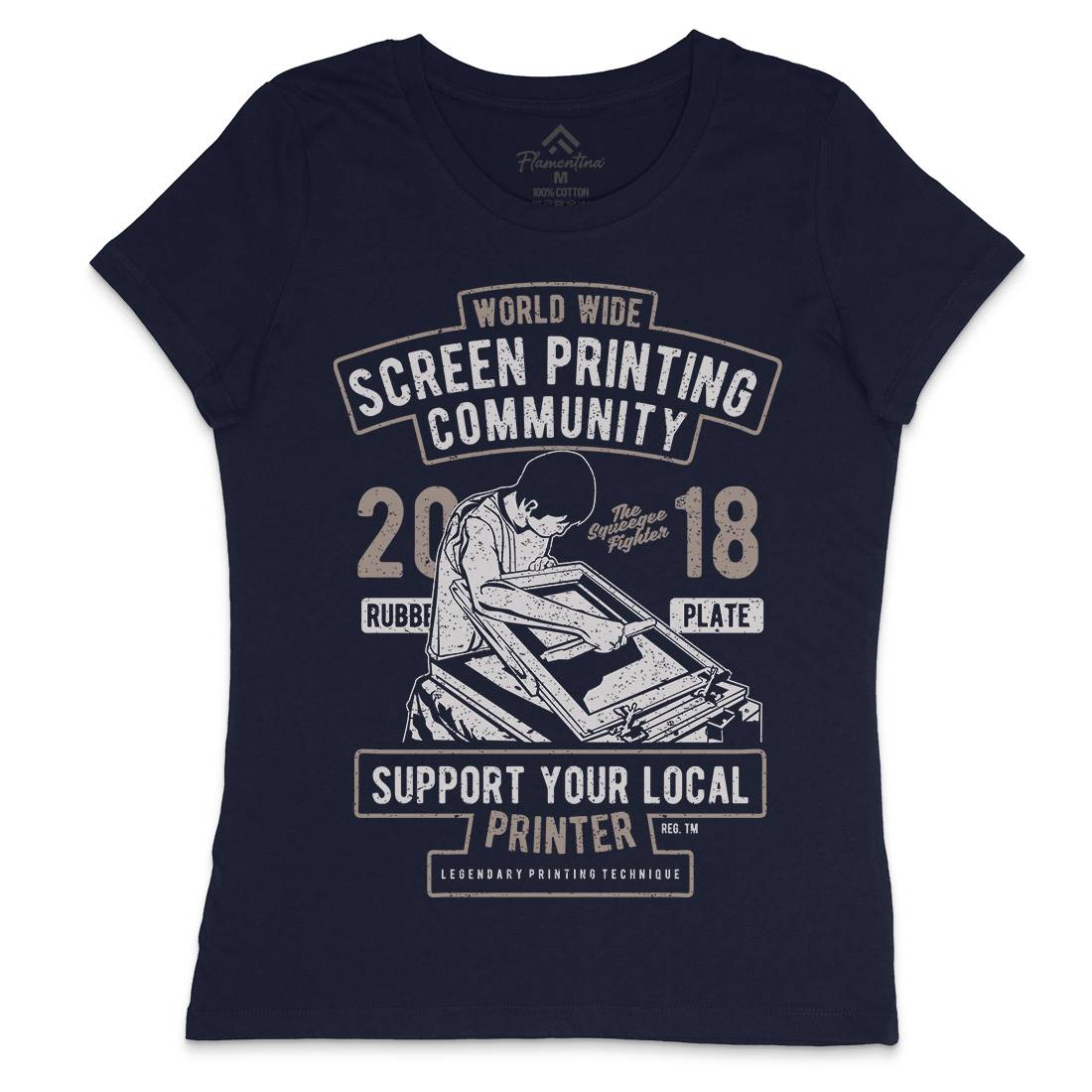 Screen Printing Community Womens Crew Neck T-Shirt Work A751