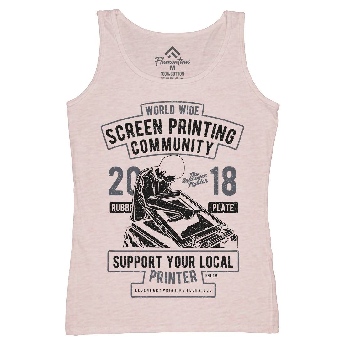 Screen Printing Community Womens Organic Tank Top Vest Work A751