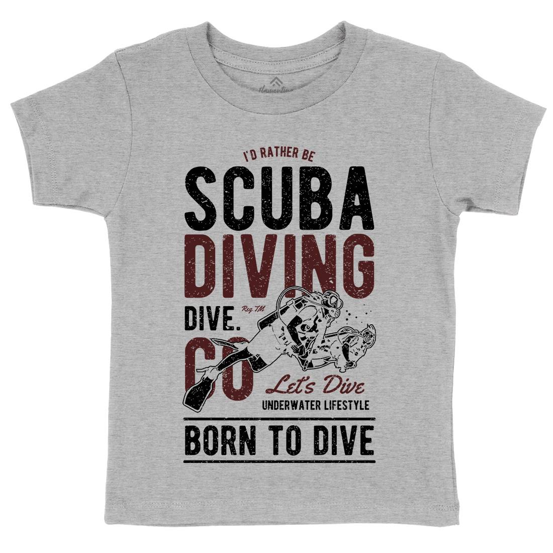 Scuba Diving Kids Organic Crew Neck T-Shirt Sport A752