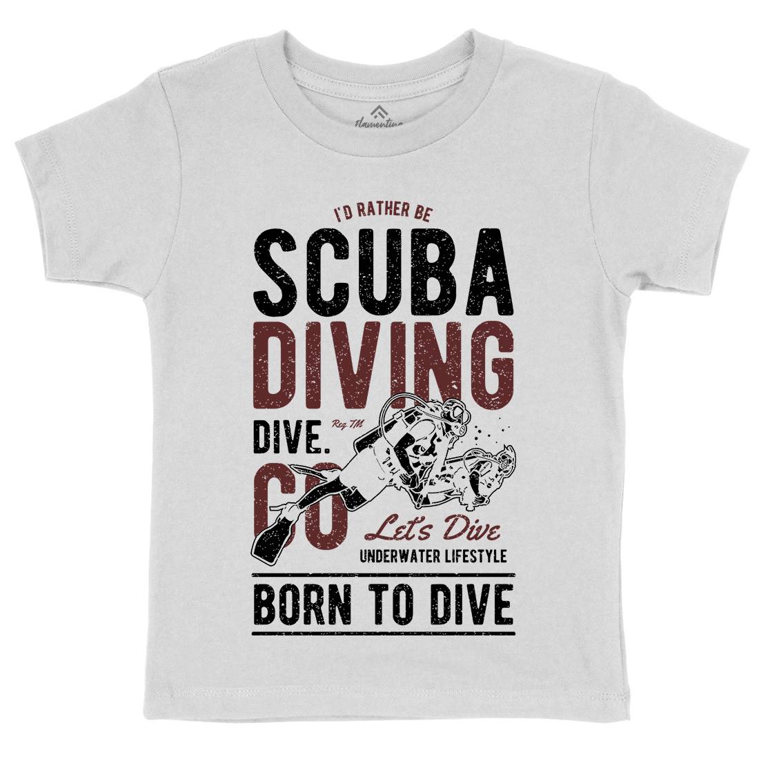 Scuba Diving Kids Organic Crew Neck T-Shirt Sport A752