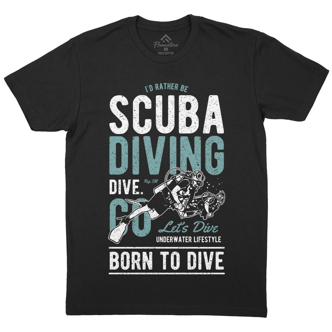 Scuba Diving Mens Organic Crew Neck T-Shirt Sport A752