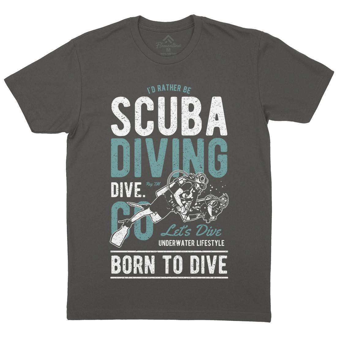 Scuba Diving Mens Organic Crew Neck T-Shirt Sport A752