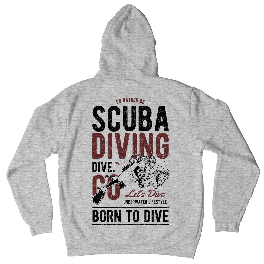Scuba Diving Mens Hoodie With Pocket Sport A752