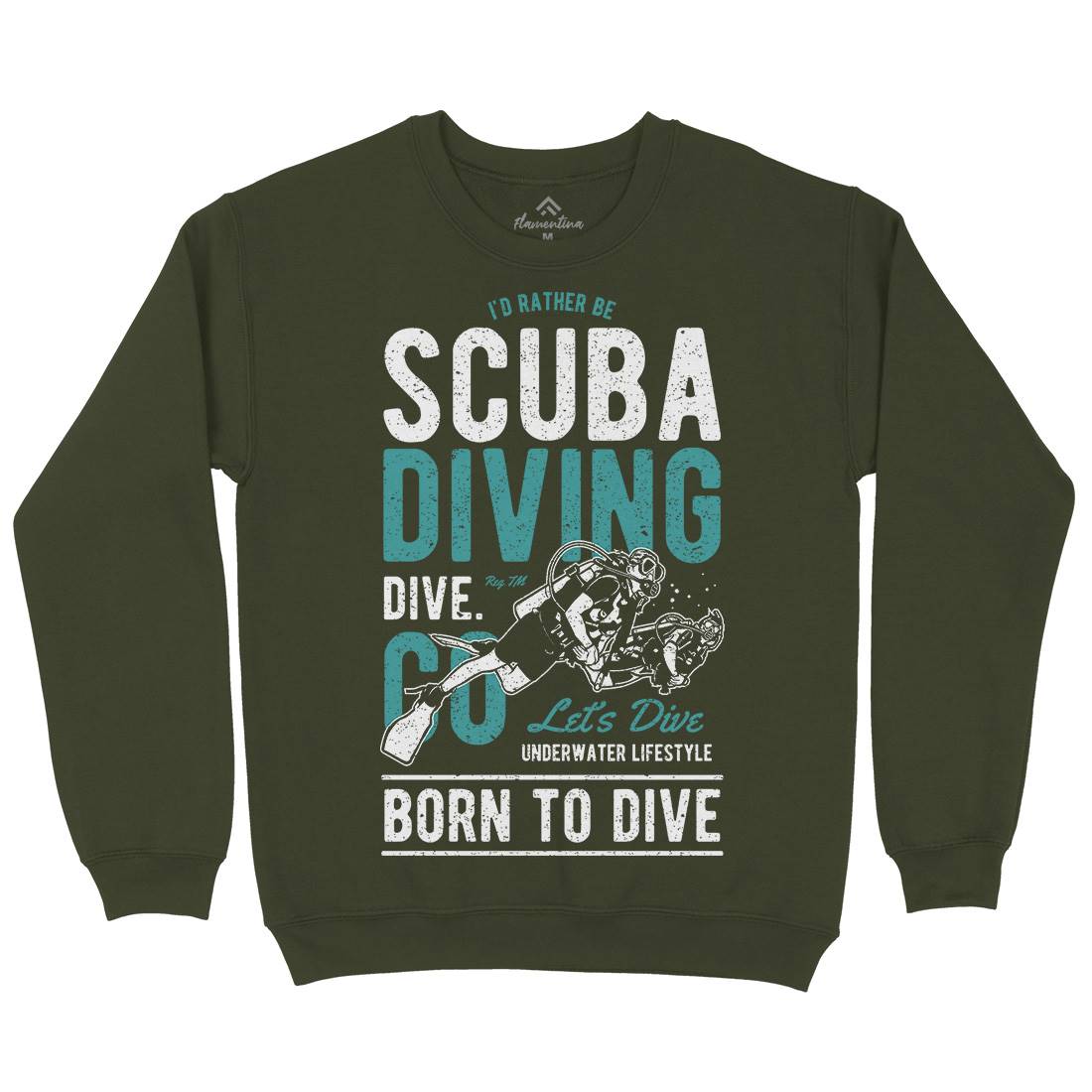 Scuba Diving Mens Crew Neck Sweatshirt Sport A752