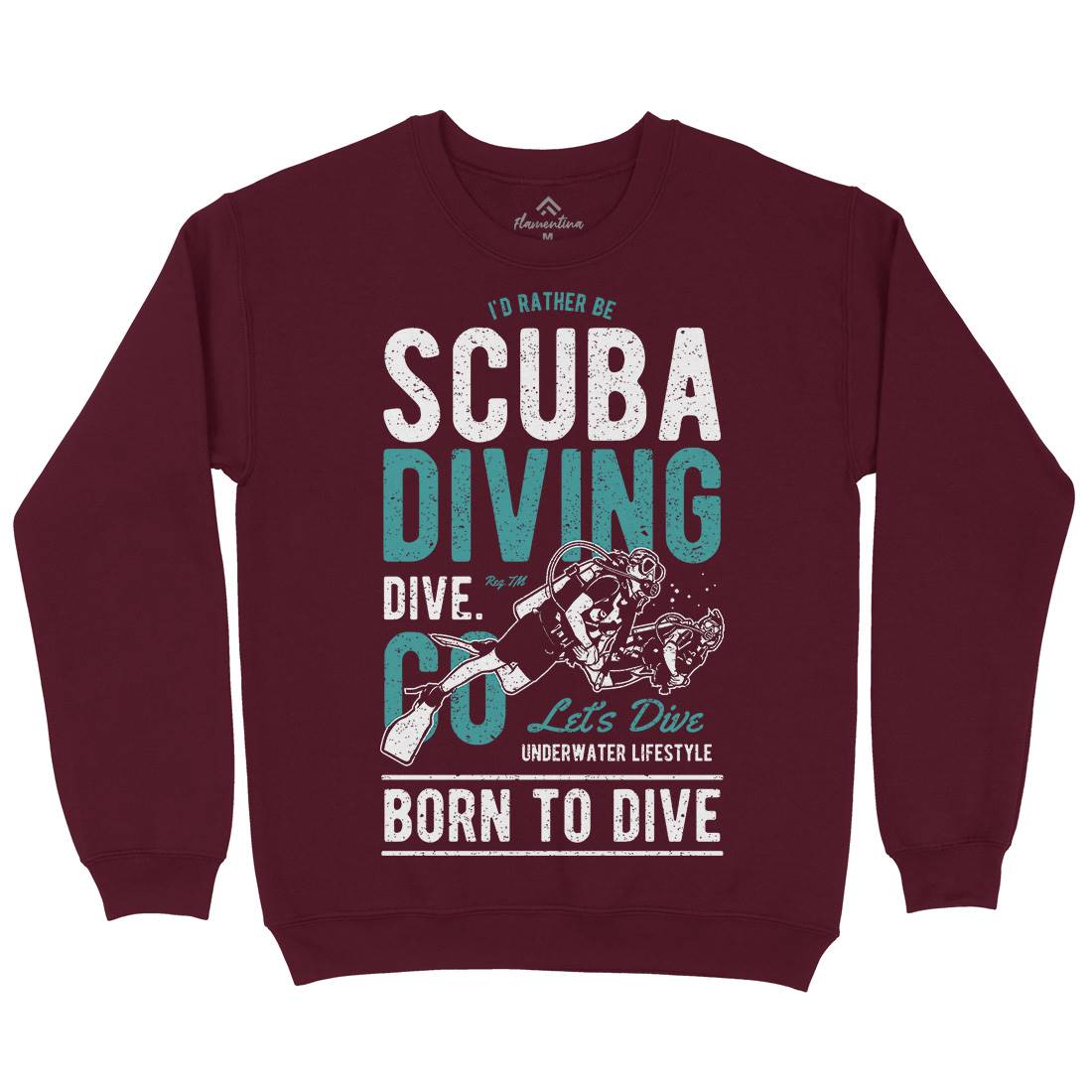 Scuba Diving Mens Crew Neck Sweatshirt Sport A752