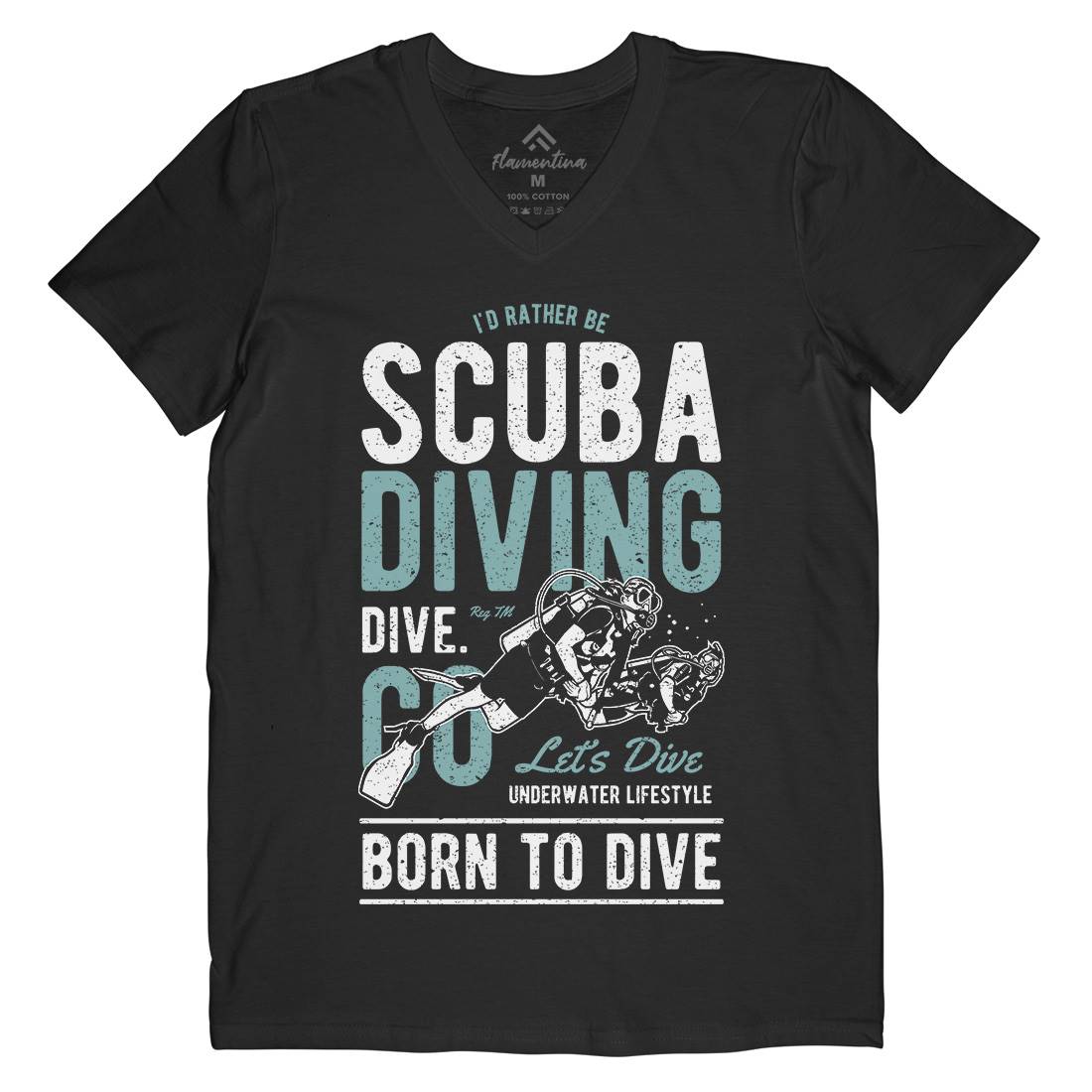 Scuba Diving Mens V-Neck T-Shirt Sport A752