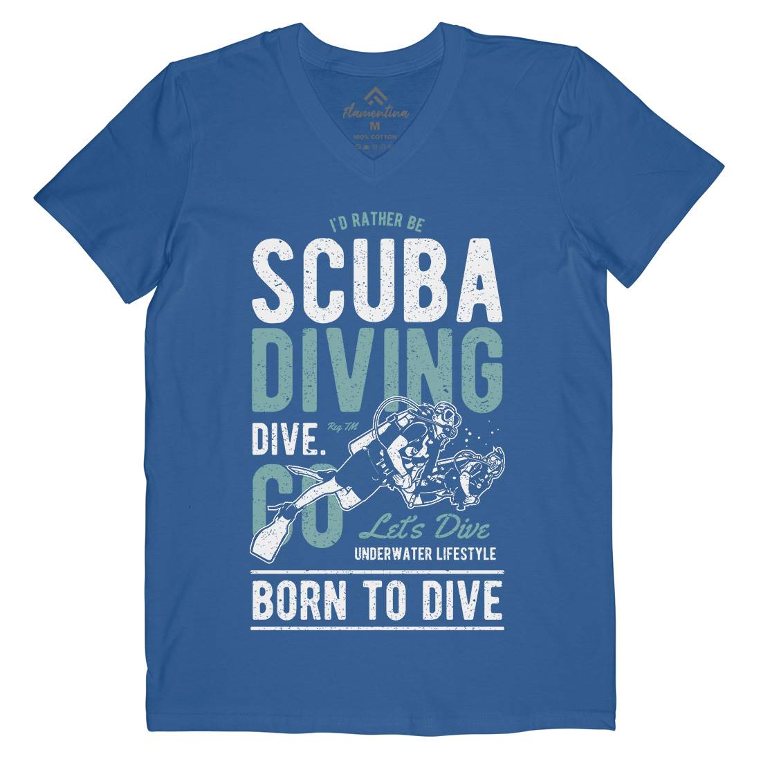 Scuba Diving Mens V-Neck T-Shirt Sport A752