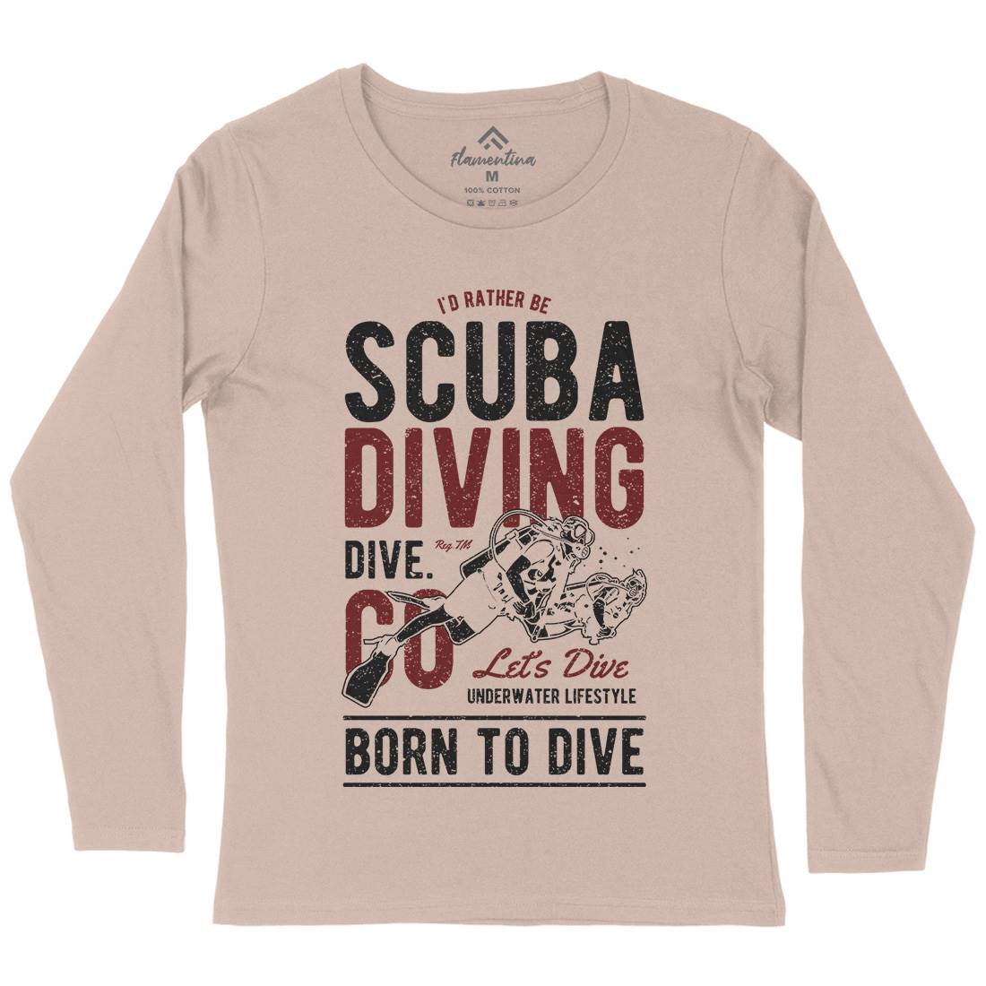 Scuba Diving Womens Long Sleeve T-Shirt Sport A752