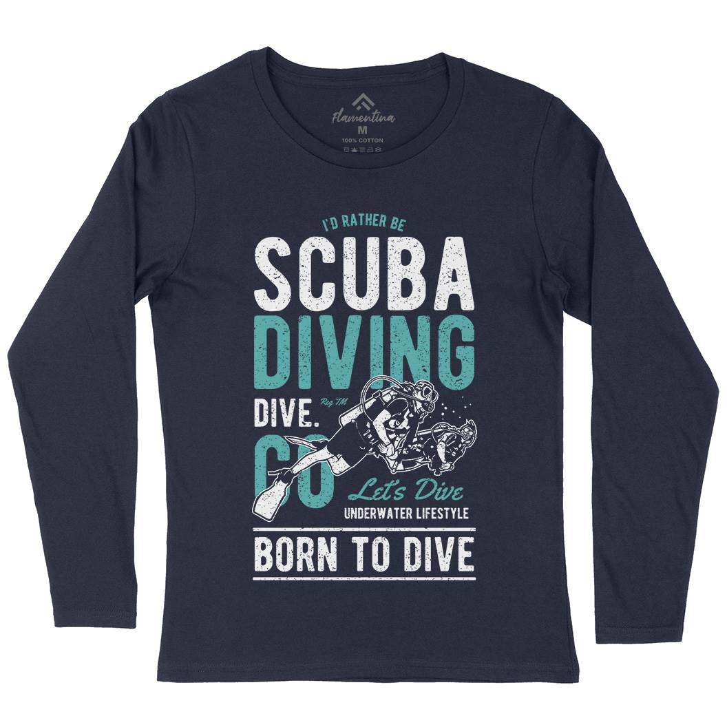 Scuba Diving Womens Long Sleeve T-Shirt Sport A752