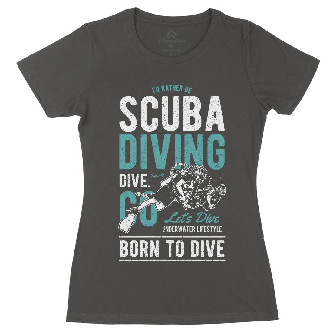 Scuba Diving Womens Organic Crew Neck T-Shirt Sport A752