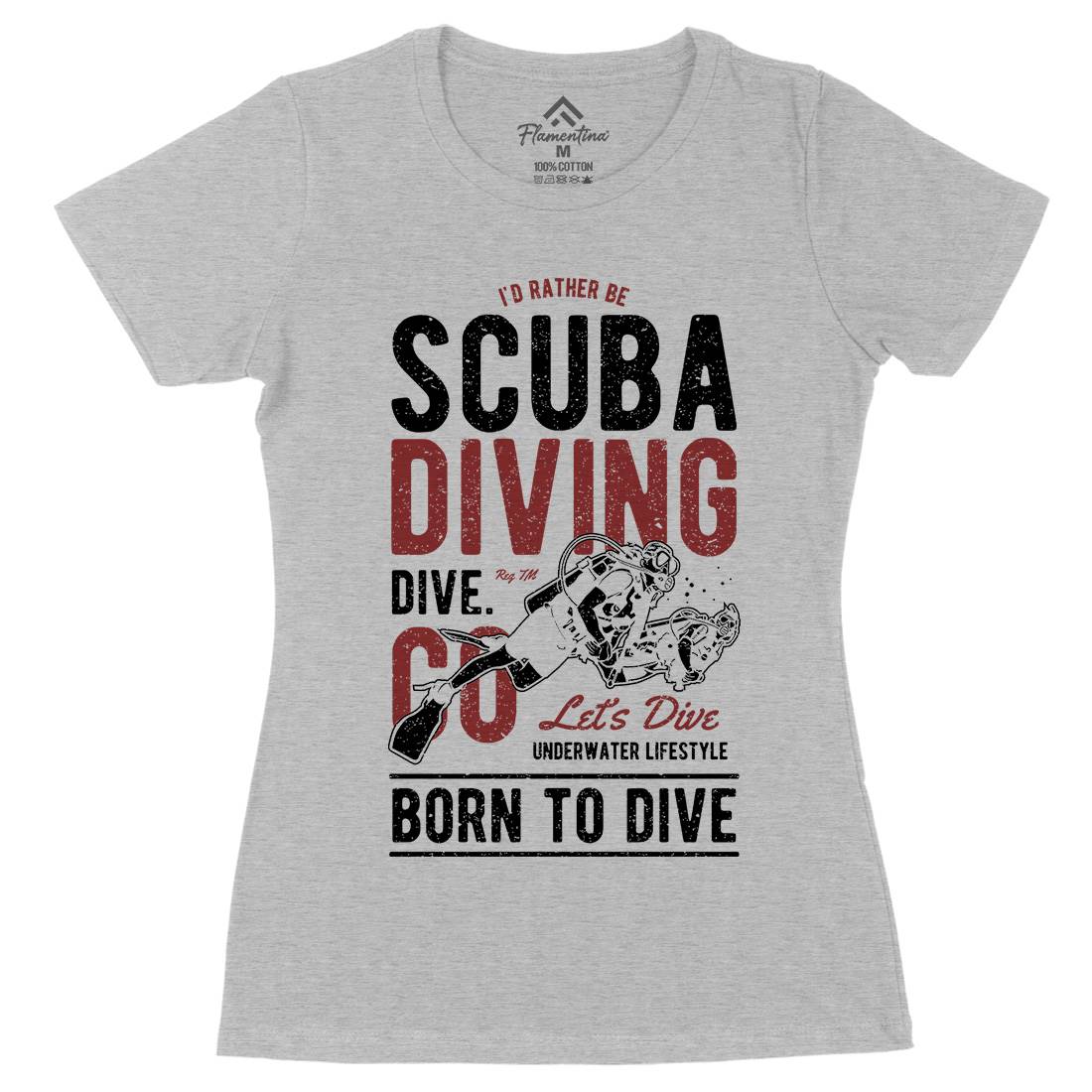 Scuba Diving Womens Organic Crew Neck T-Shirt Sport A752