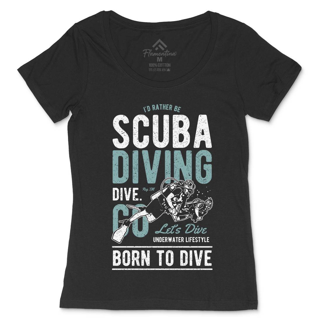 Scuba Diving Womens Scoop Neck T-Shirt Sport A752