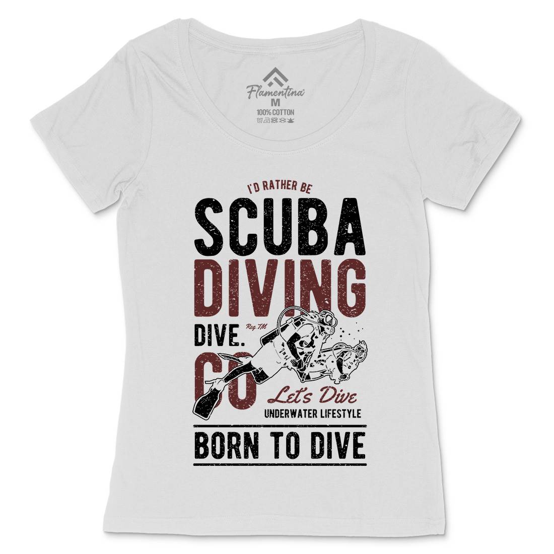 Scuba Diving Womens Scoop Neck T-Shirt Sport A752