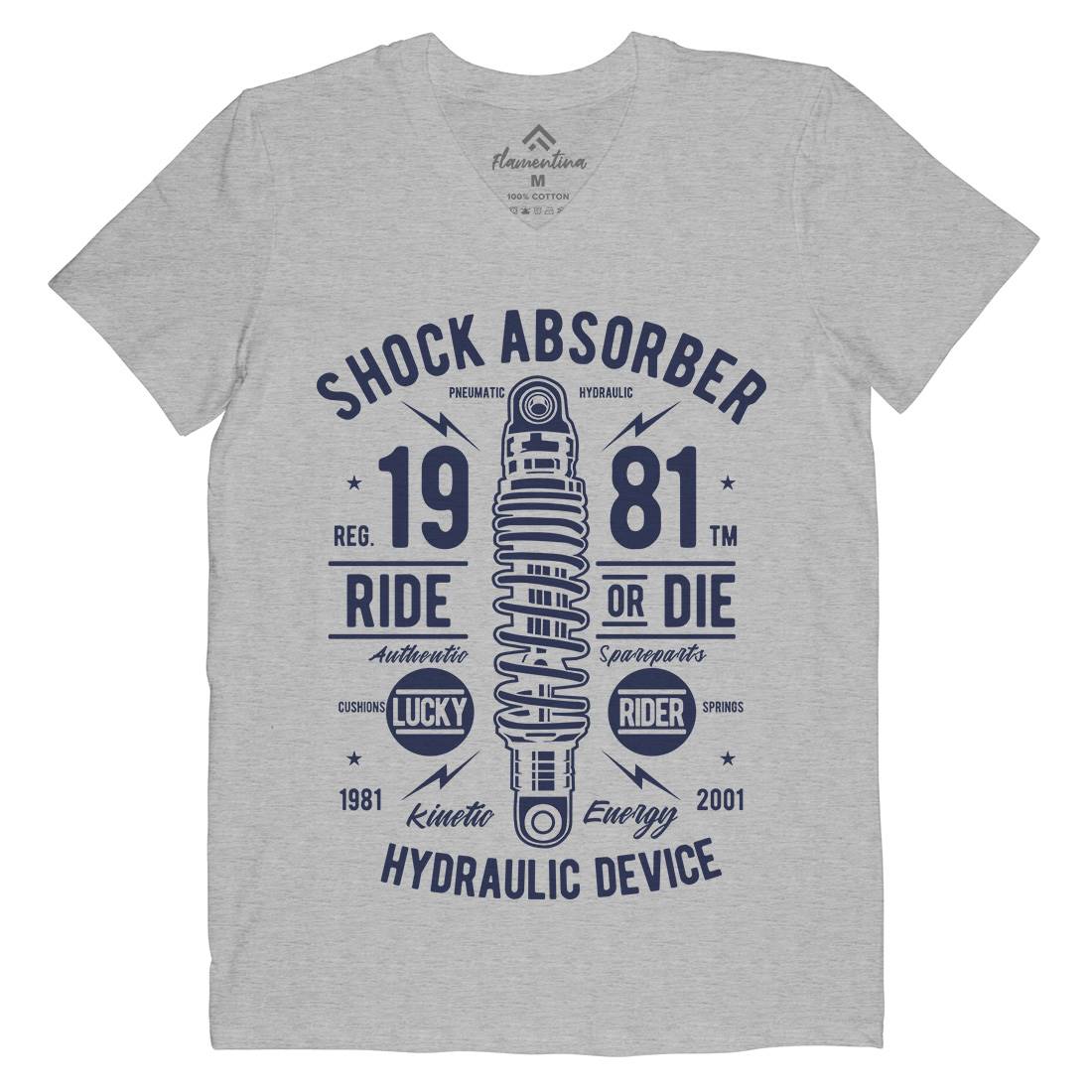 Shock Absorber Mens V-Neck T-Shirt Motorcycles A753