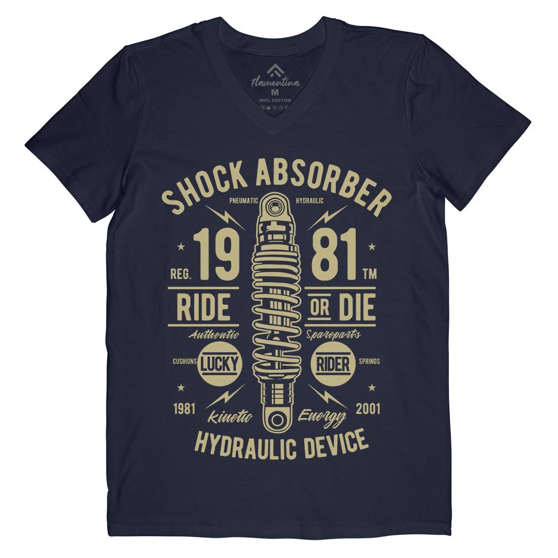 Shock Absorber Mens Organic V-Neck T-Shirt Motorcycles A753