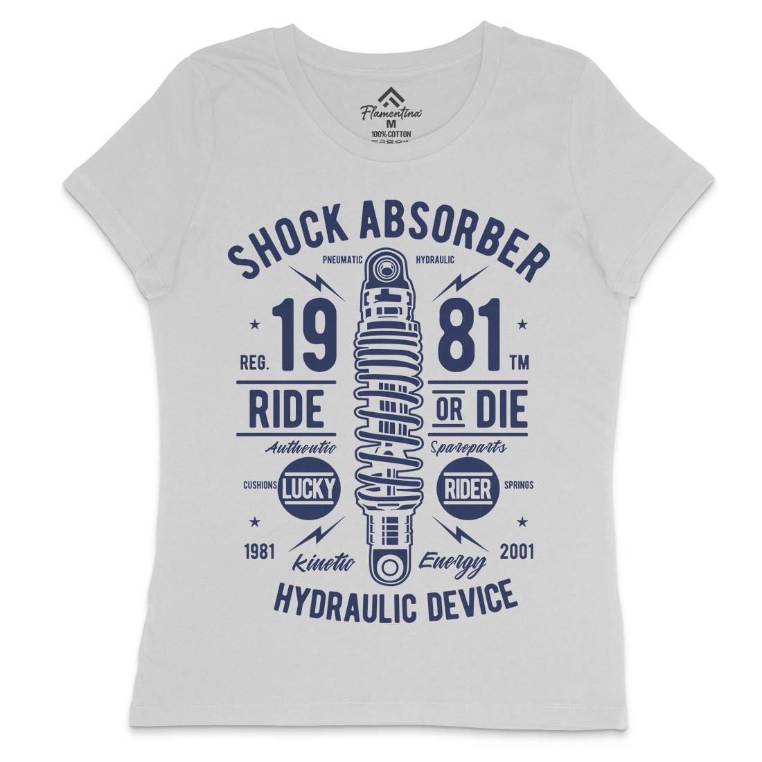 Shock Absorber Womens Crew Neck T-Shirt Motorcycles A753