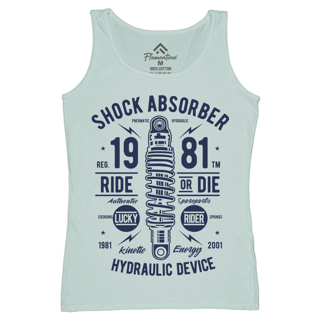 Shock Absorber Womens Organic Tank Top Vest Motorcycles A753