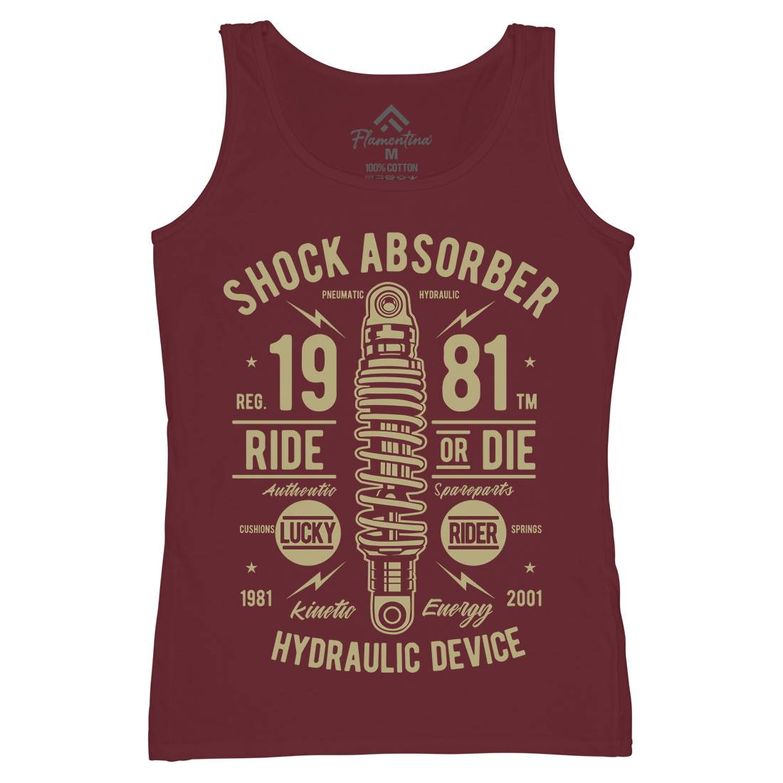 Shock Absorber Womens Organic Tank Top Vest Motorcycles A753