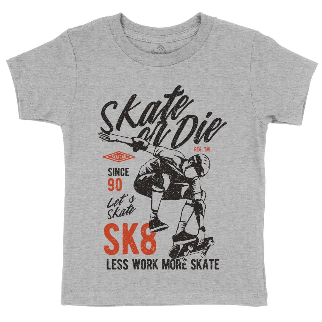 Or Die Kids Organic Crew Neck T-Shirt Skate A754