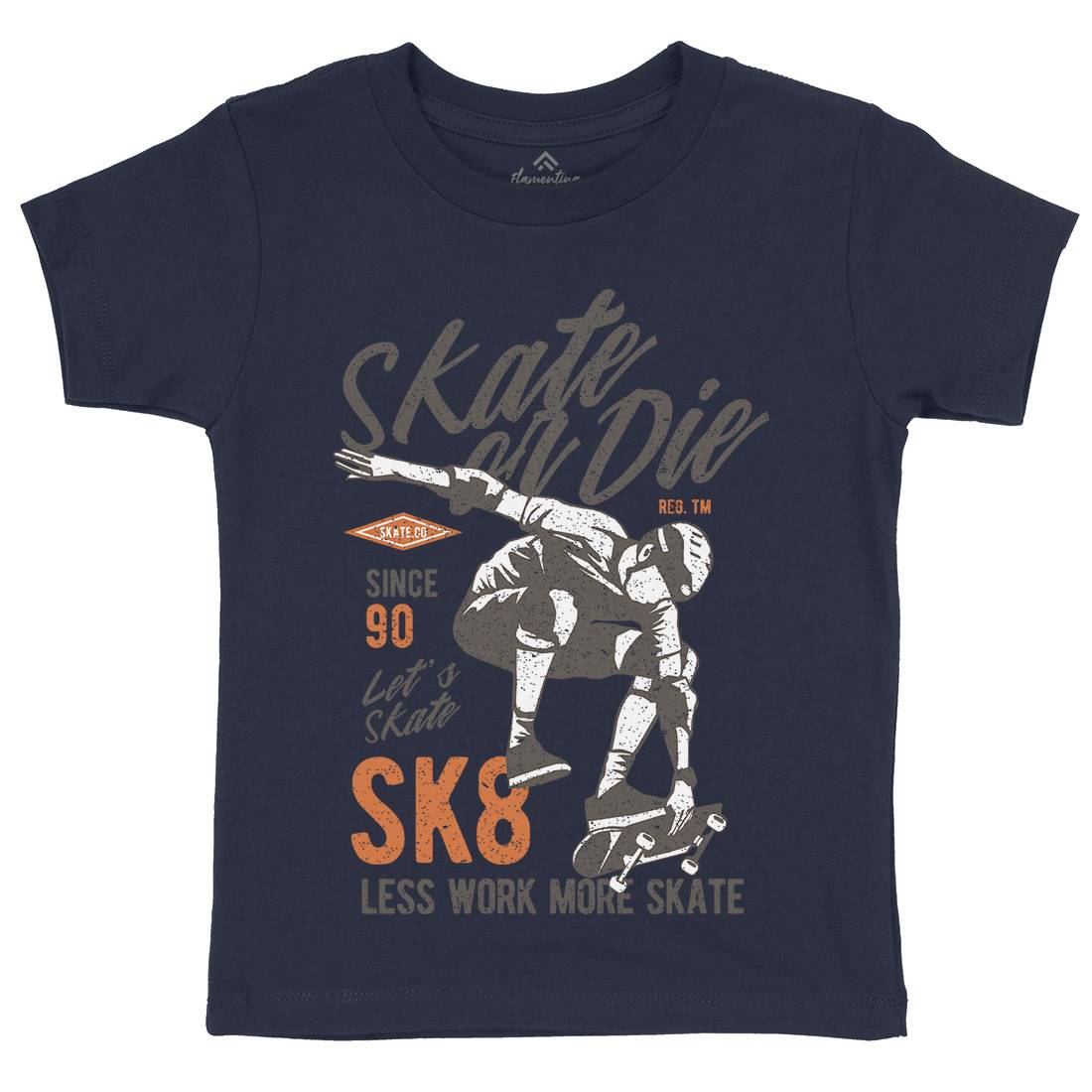 Or Die Kids Organic Crew Neck T-Shirt Skate A754