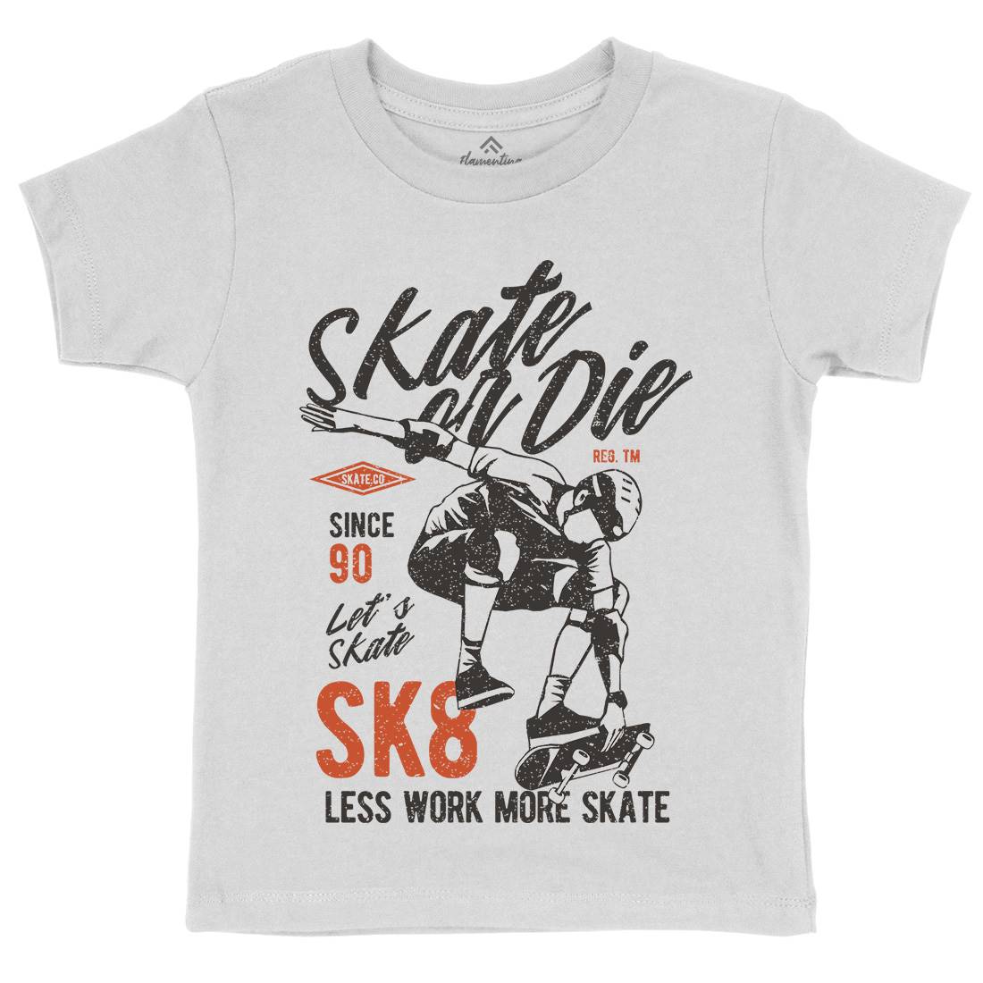 Or Die Kids Crew Neck T-Shirt Skate A754
