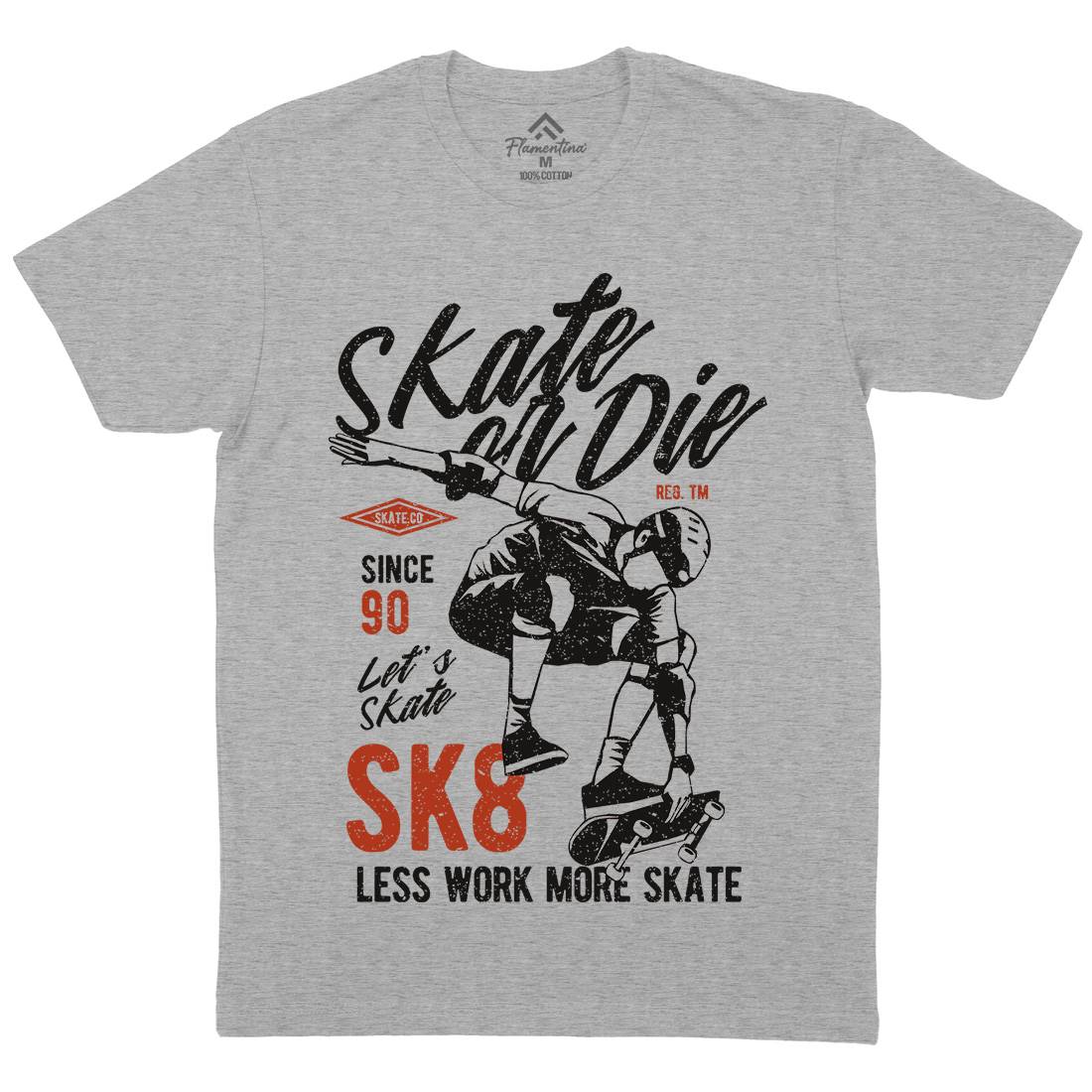 Or Die Mens Organic Crew Neck T-Shirt Skate A754