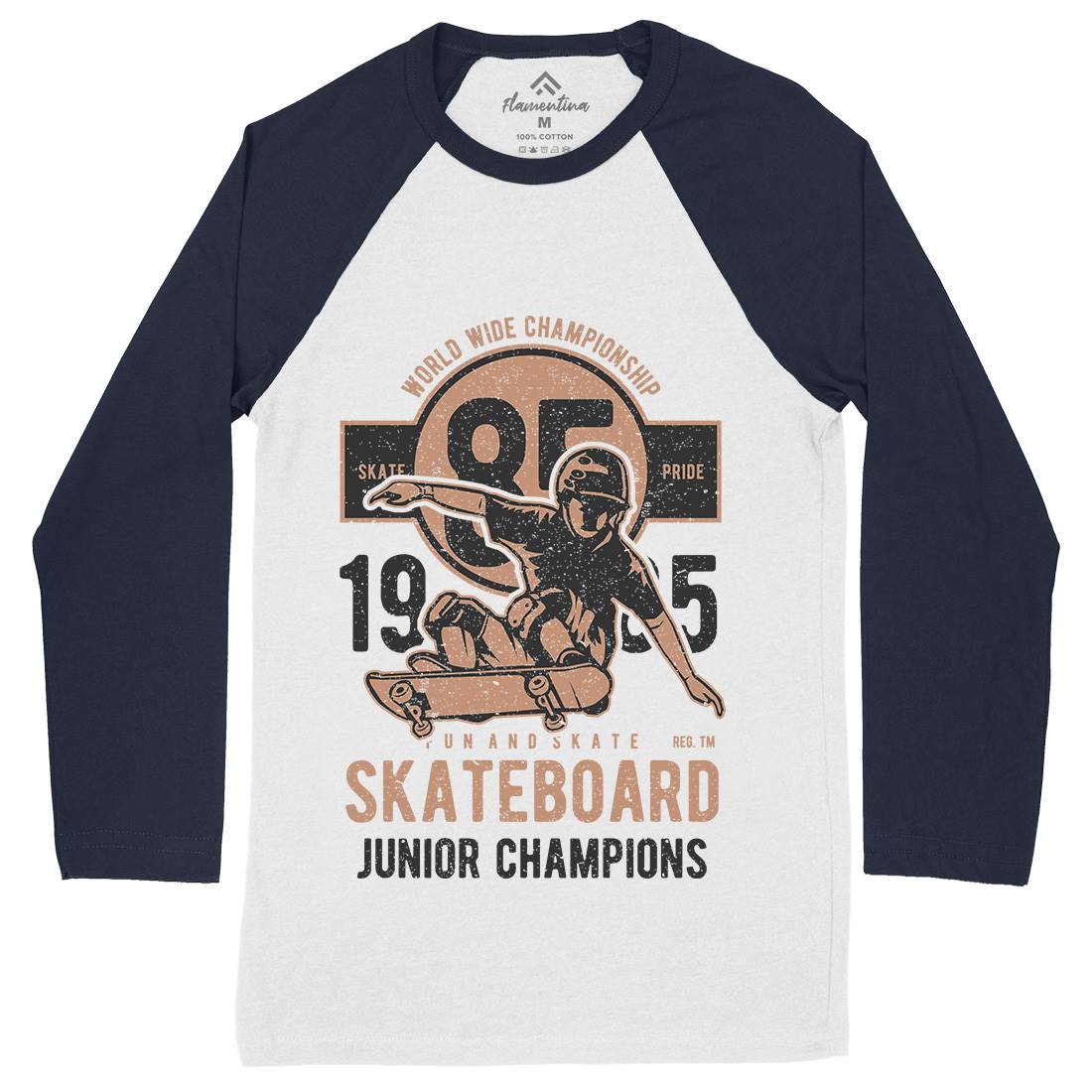 Skateboard Junior Champions Mens Long Sleeve Baseball T-Shirt Skate A755