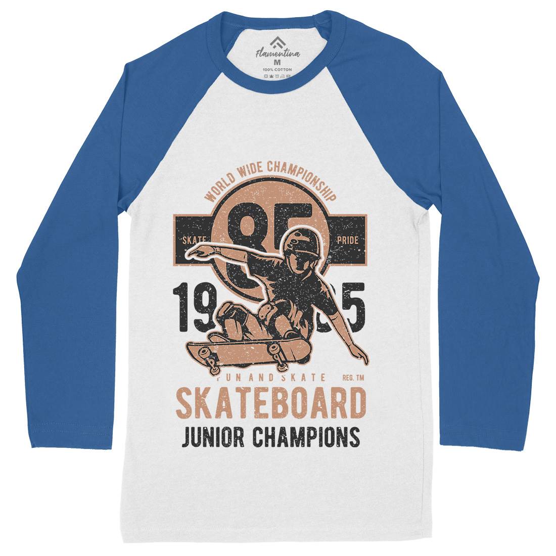 Skateboard Junior Champions Mens Long Sleeve Baseball T-Shirt Skate A755