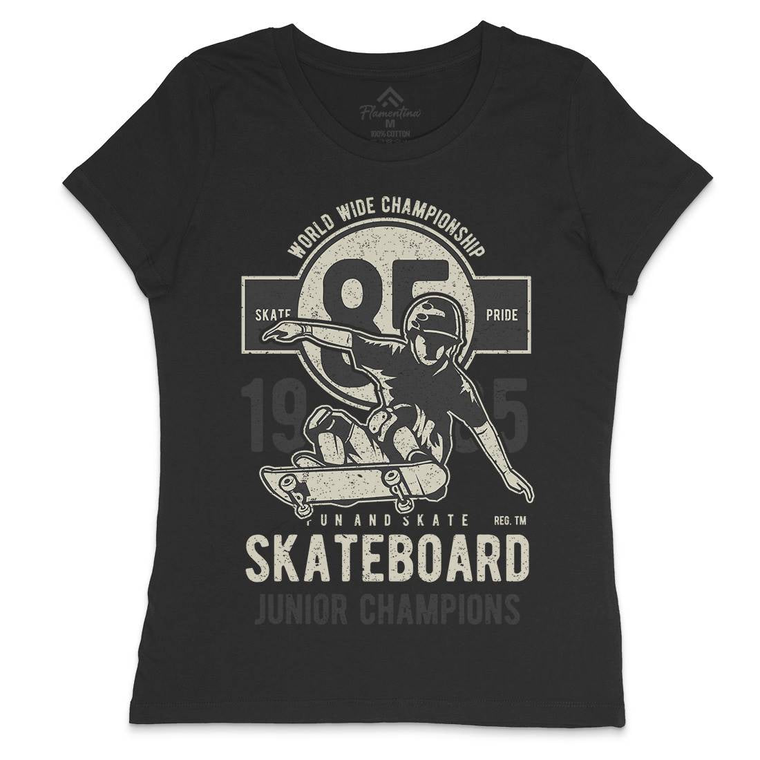 Skateboard Junior Champions Womens Crew Neck T-Shirt Skate A755