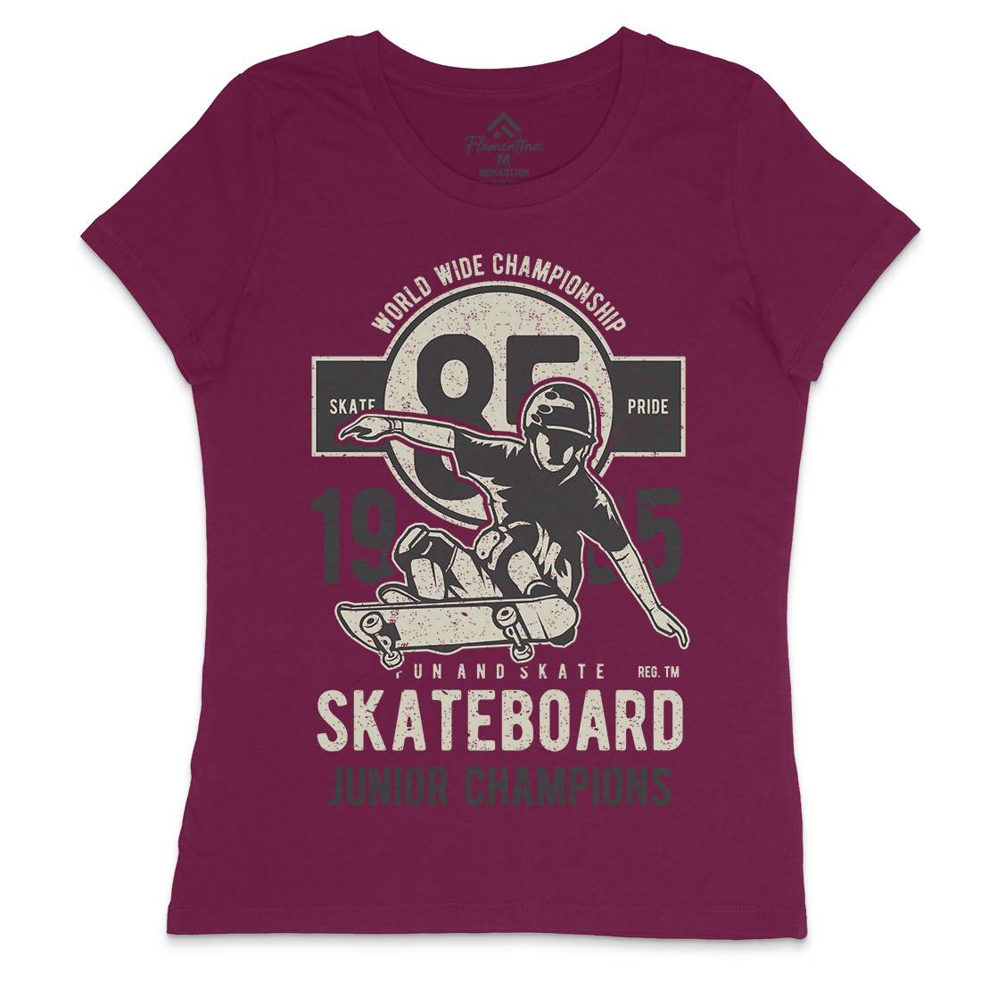 Skateboard Junior Champions Womens Crew Neck T-Shirt Skate A755