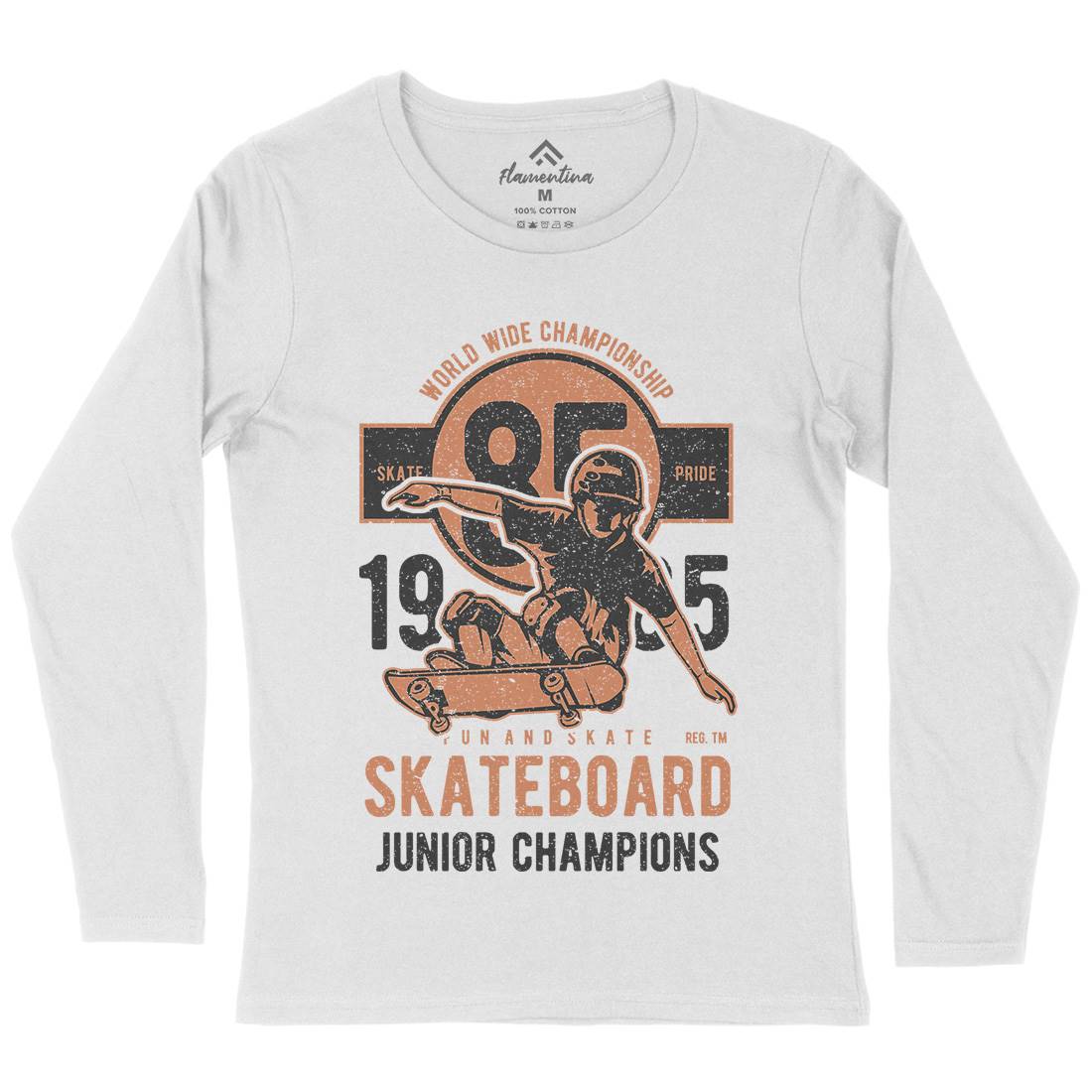 Skateboard Junior Champions Womens Long Sleeve T-Shirt Skate A755