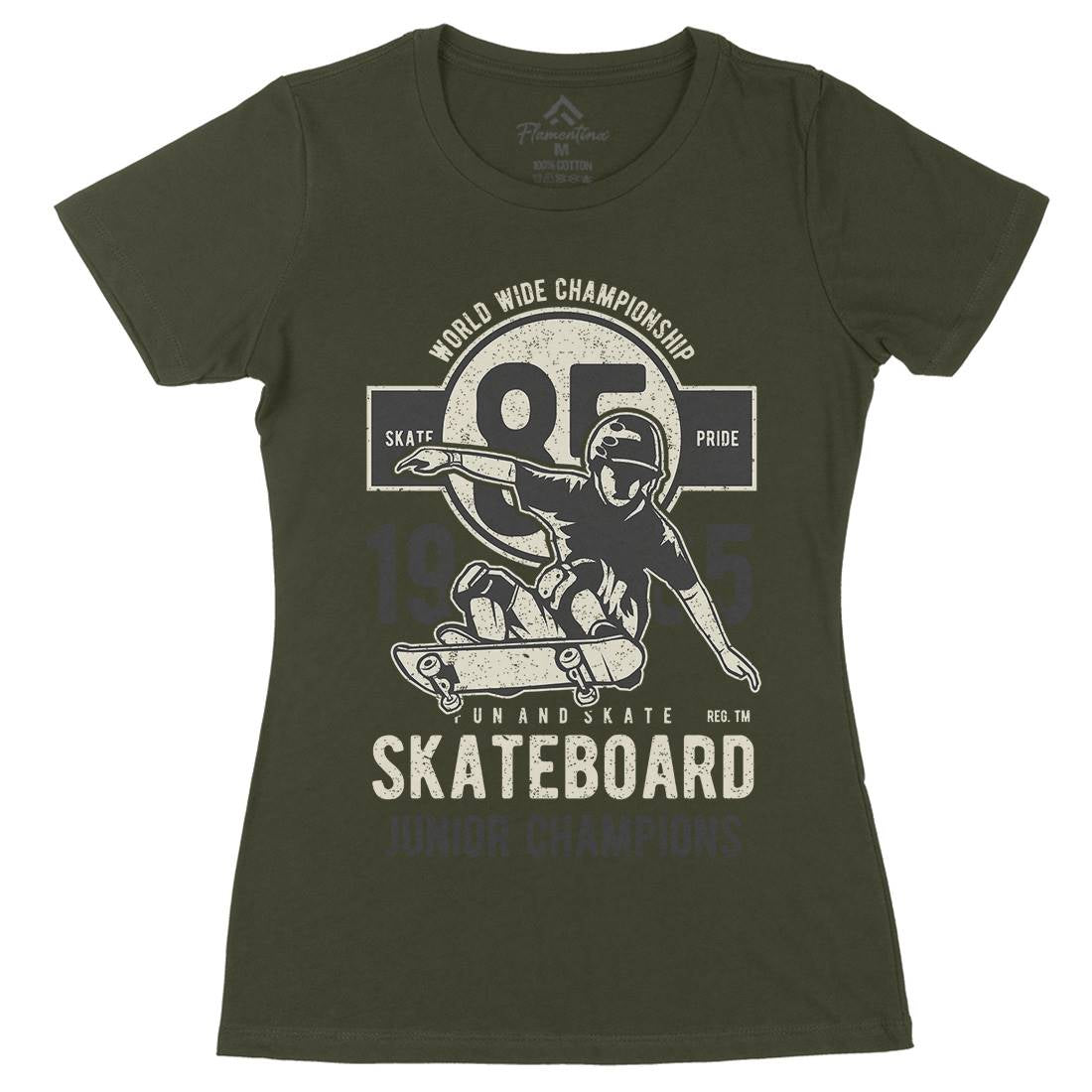 Skateboard Junior Champions Womens Organic Crew Neck T-Shirt Skate A755