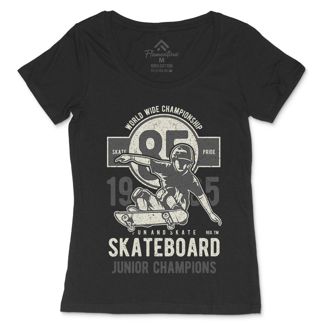 Skateboard Junior Champions Womens Scoop Neck T-Shirt Skate A755