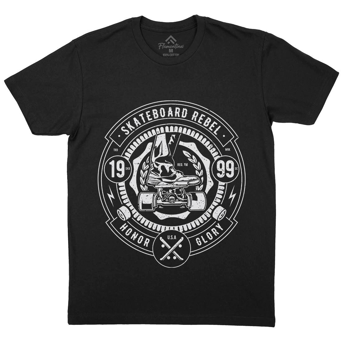 Skateboard Rebel Mens Crew Neck T-Shirt Skate A756