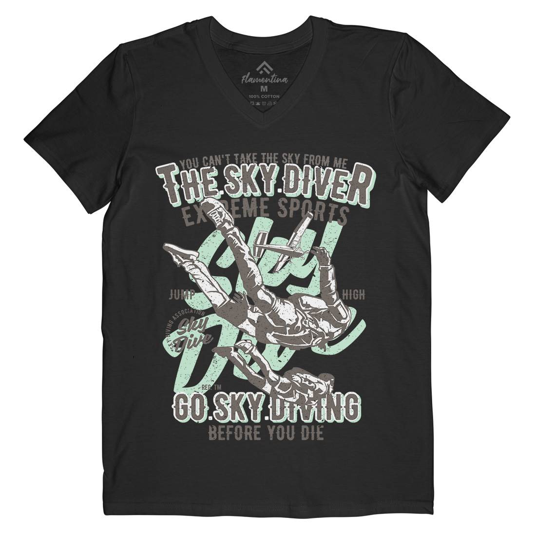 Sky Diver Mens V-Neck T-Shirt Sport A757