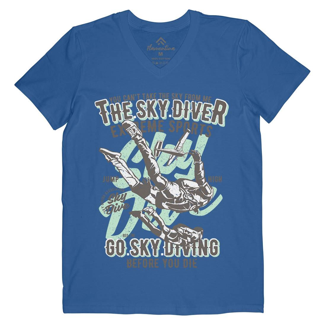 Sky Diver Mens V-Neck T-Shirt Sport A757